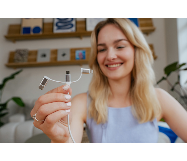 Verbatim 3-in-1 USB-A to Micro-B/USB-C/Lightning 18W 100cm - White - 1607286 - zdjęcie 4